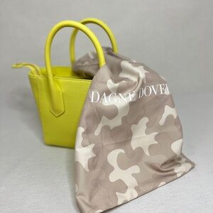 dagne dover signature petite yellow tote bag